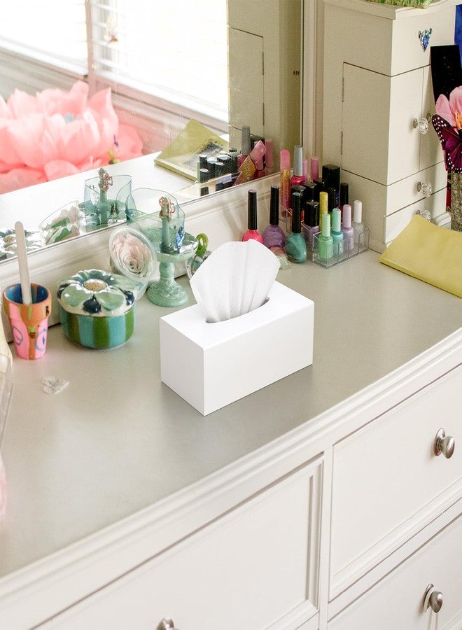SILUT Tissue Box Cover Rectangle, Tissue Box Holder Decorative, Acrylic Tissue Box Cover, Tissue Holder for Bathroom, Home, Restaurant, Kitchen - Matte White - Image 4